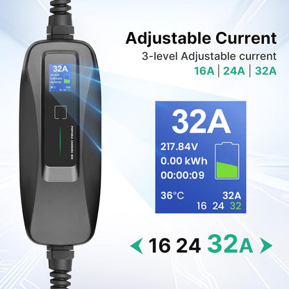 <font dir="auto" style="vertical-align: inherit;"><font dir="auto" style="vertical-align: inherit;">        Type 2 Electric Car Charger, 7.2kW Switchable Current 16/24/32A Charging Cable for Electric Car, IP66 Waterproof, Mobile Charging Station for EV PH