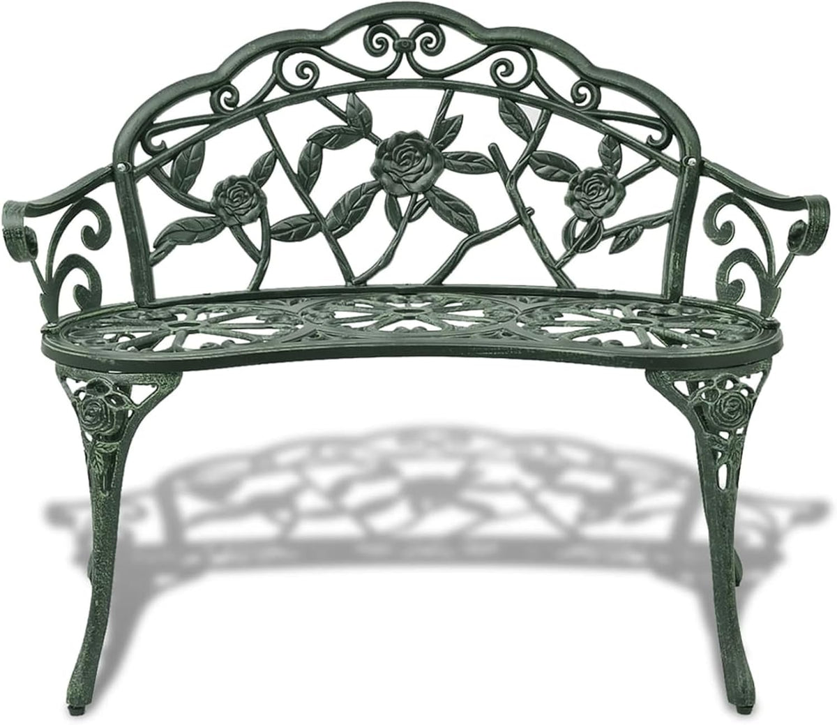 Gecheer Die-cast aluminium garden garden green 100 cm for two seaters, weatherproof, romantic elegant - QUORE