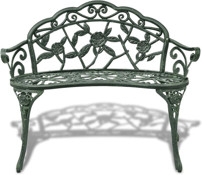 Gecheer Die-cast aluminium garden garden green 100 cm for two seaters, weatherproof, romantic elegant - QUORE