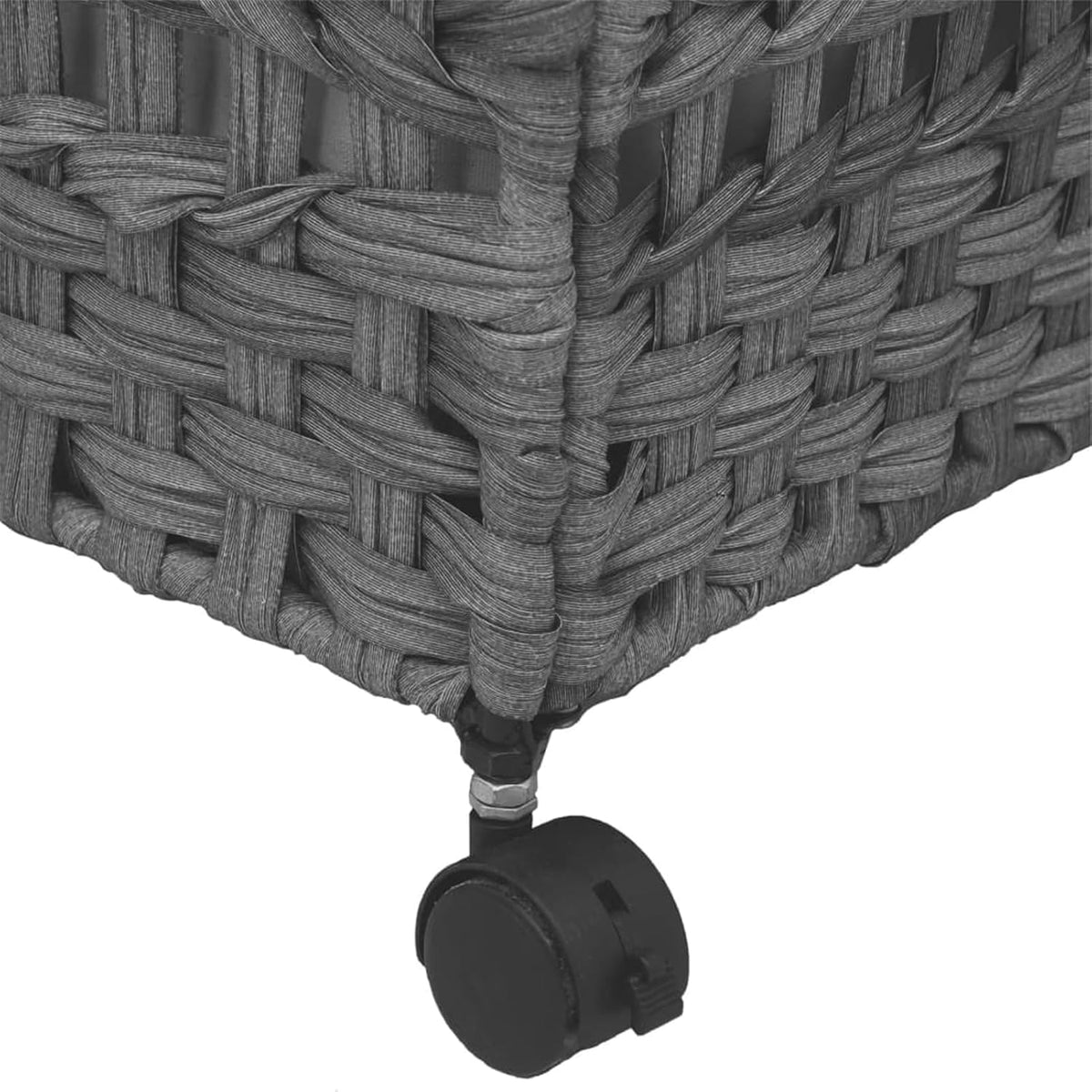 Gecheer Laundry Basket with Wheels, Grey, 66 x 35 x 60 cm, Rattan, Laundry Basket, Laundry Basket, Laundry Basket for Baby Clothing, Bed Linen, Shoes 372046 - QUORE