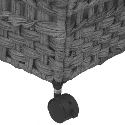 Gecheer Laundry Basket with Wheels, Grey, 66 x 35 x 60 cm, Rattan, Laundry Basket, Laundry Basket, Laundry Basket for Baby Clothing, Bed Linen, Shoes 372046 - QUORE