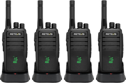Retevis RT21H Walkie Talkies, IP54 waterbestendige portofoon, robuust, onzichtbaar scherm, USB-C-oplaadfunctie, PMR446, gebruiksvriendelijke portofoons met groot bereik voor fabrieken en de bouwsector