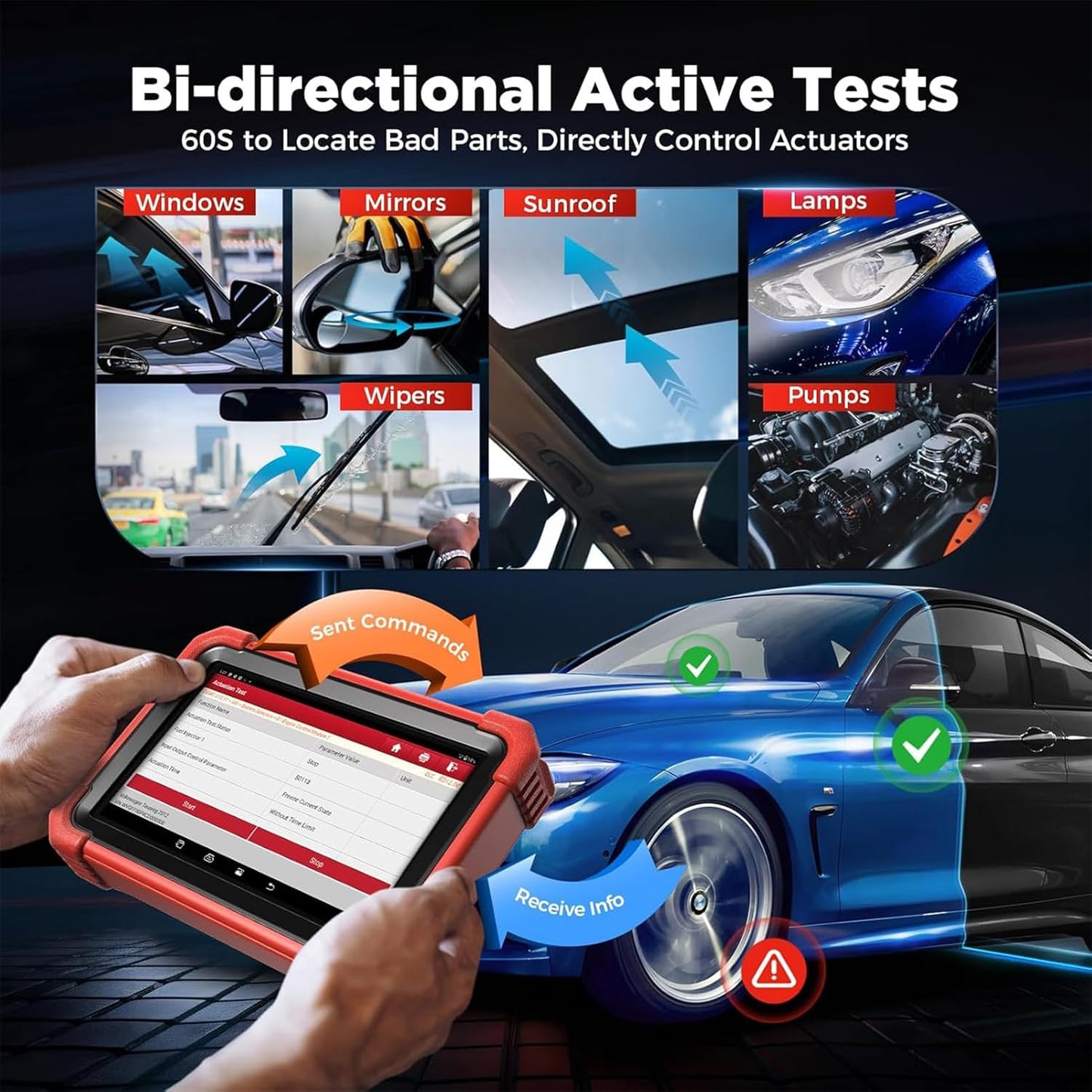 LAUNCH X431 CRP919X BT OBD2 Diagnostic Device, 2024 Bidirectional Diagnostic Tool with 37+ Service, OE Level All System Diagnostic Scanner, Active Test, CANFD&DOIP, ECU Encoding, VAG Guided, 2 Years