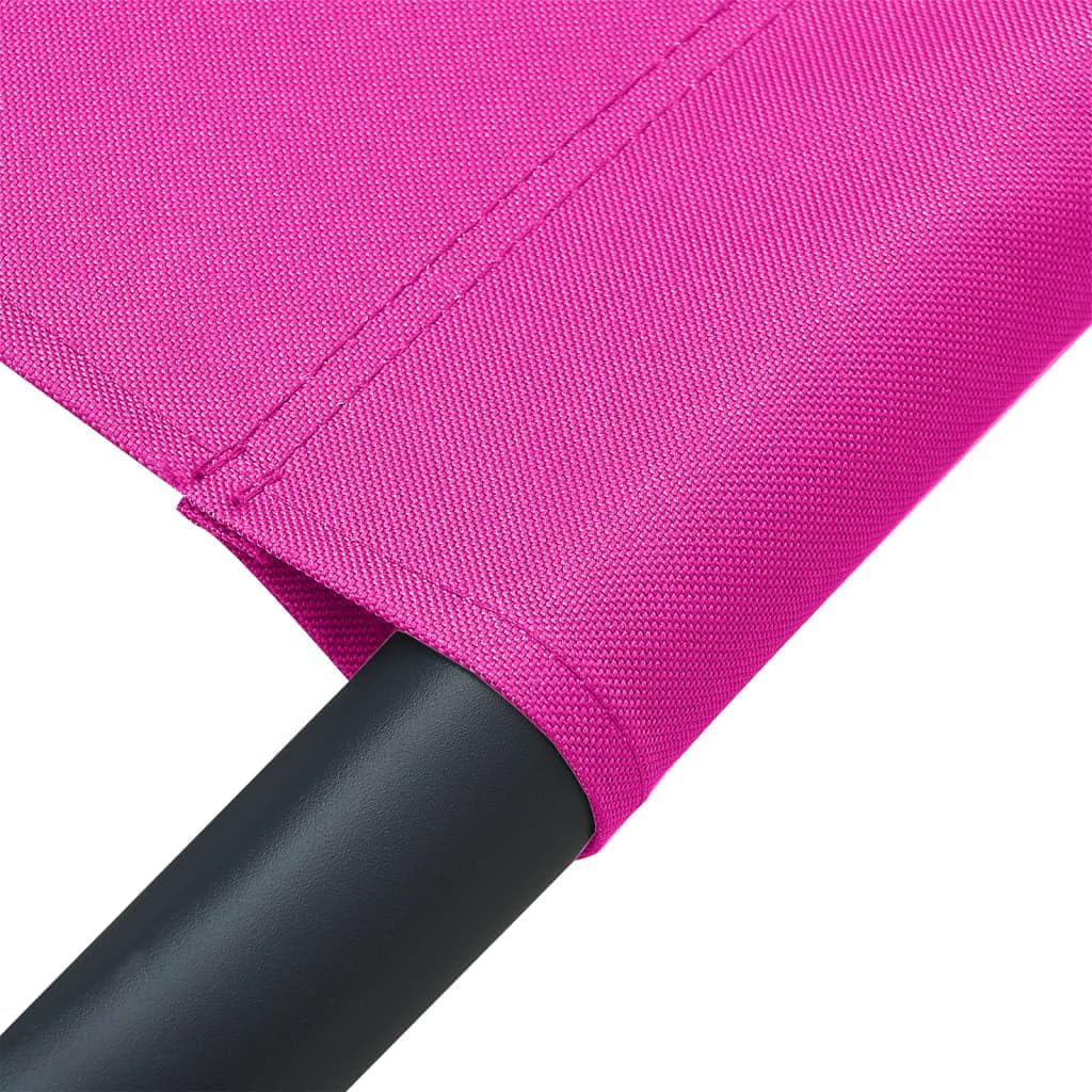 Outdoor Ligstoel – Zonnebed – Tuinstoel – Strandstoel – Relaxstoel – Roze – Weerbestendig Oxford Stof – Stabiel Gepoedercoat Staal
