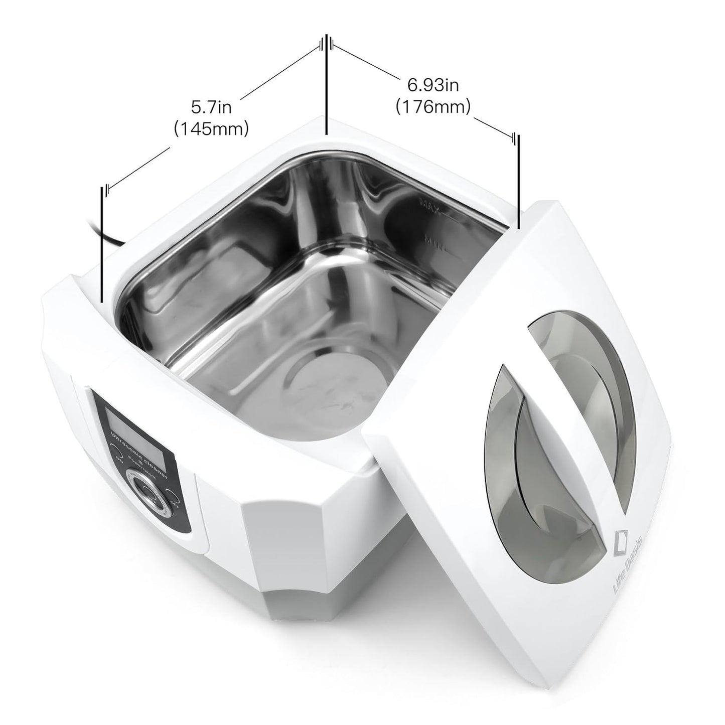 LifeBasis Ultrasoon reinigingsapparaat, 42 kHz 1400 ml, brillenreinigingsapparaat, 70 W, bril, ultrasoon bad met led-display en 5 tijdinstellingen, voor optische zaken, sieradenzaken, tandartsen,