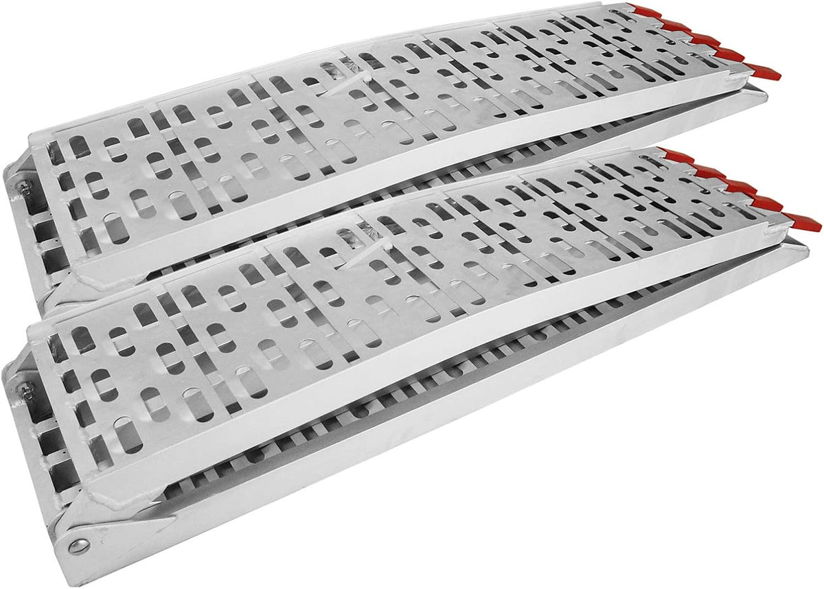 2x oprijplaten aluminium - 226 cm 820 kg - oprijplaat motoroprijplaat oprijsteun opvouwbaar