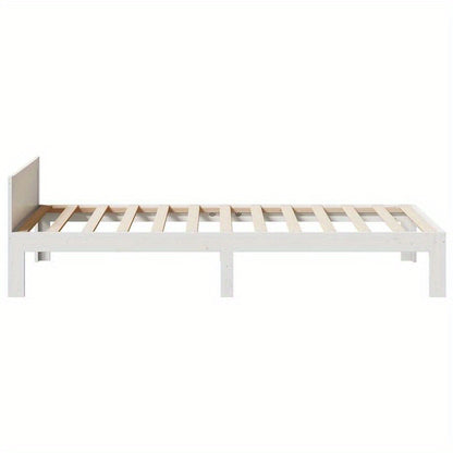 Bedframe – Bedbodem – Bedonderstel – Onderstel – Ledikant – Wit – 90x200 cm – Hardhouten Stevig Design – Vooraf Gemonteerd