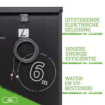 MOSCATELLI Zonnepaneel 240W Black Boost Monokristallijn PERC Compleet Kit voor Campers met Geïntegreerd Zwart Aluminium Profiel voor Dakbevestiging - ZONDER REGELAAR