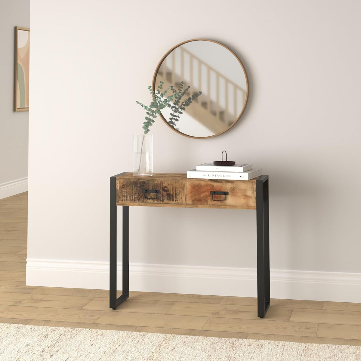 vidaXL Solid Mango Wood Wall Table Table Half Table Entrance Table Console Table