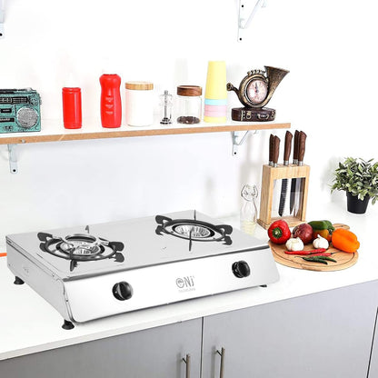 NJ-200SD Indoor Gasfornuis - 2 Brander Draagbaar Gaskookplaat LPG Fornuis 8.8kW