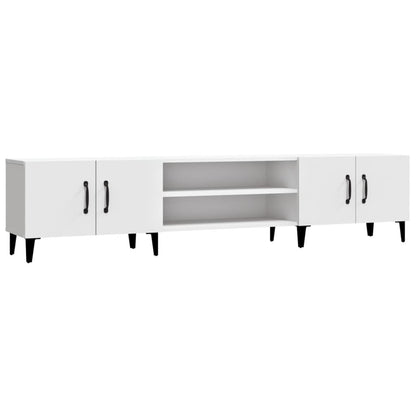 TV Cabinet White 180x31.5x40 cm Engineered Wood TV Stand Entertainment Center with Storage, Media Television Table for Living Room Bedroom