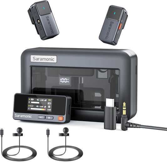 Draadloze Lavalier Microfoon Voor iPhone & Android, 2-Zender Set – Lavaliermicrofoon, Reversmicrofoon, Clipmicrofoon, Lapelmicrofoon – 48kHz/24-bit Studio-Kwaliteit – Tot 300 m Bereik En 48 Uur Accu