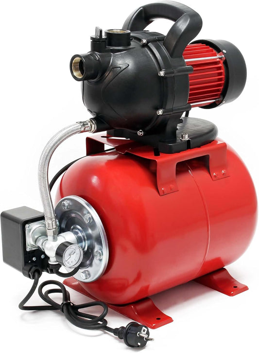 Tuinpomp – Waterpomp – Centrifugaalpomp – Dompelpomp – Regenwaterpomp – 1000 Watt – 3500 Liter per Uur – Met Drukschakelaar en Manometer
