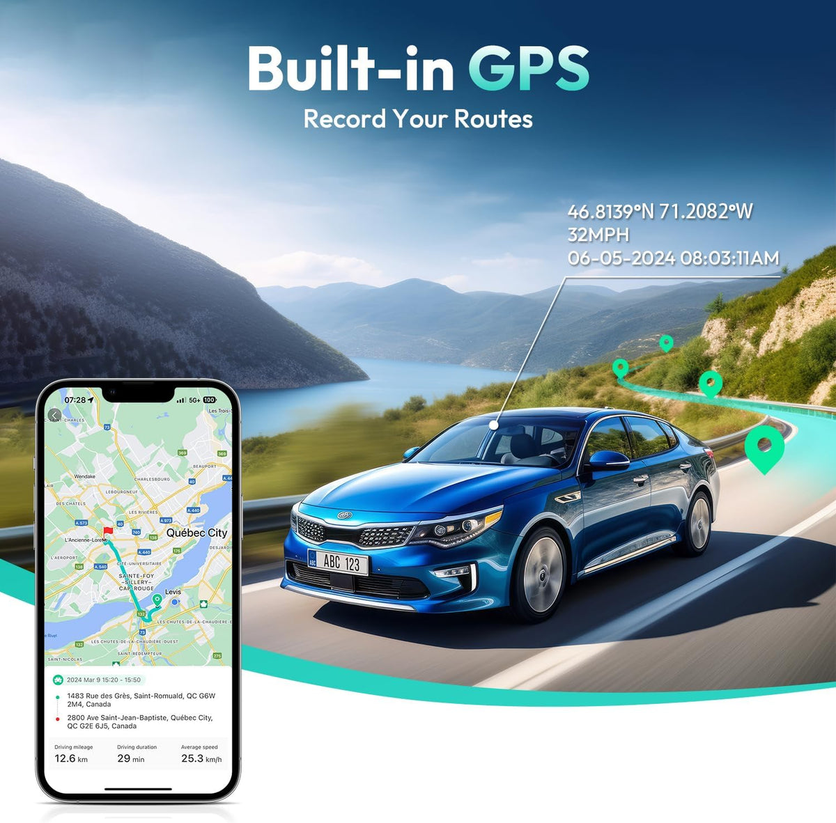 Dashcam Auto Voor En Achter – Autocamera – Rijcamera – Autodashcam – Voor En Achter Camera – 4K Voorcamera + 2K Achtercamera – GPS, Wifi & 24/7 Parkeerbewaking