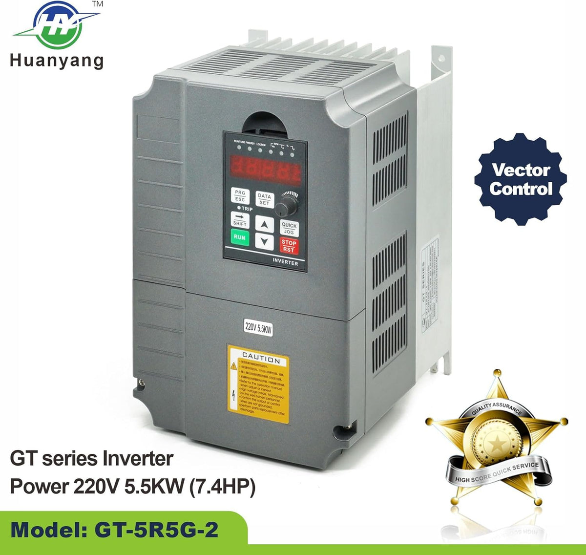Vectorregeling Computerized Numerical Control (CNC) frequentieomvormer (VFD) van de motor, 220 V, 5,5 kW, 7,5 pk voor spindelmotor, controle van de snelheid, Huanyang GT-serie (220 V, 5,5 kW)