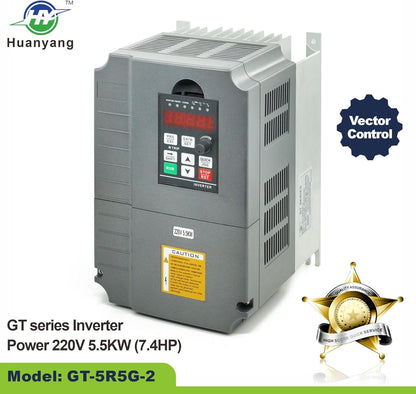Vectorregeling Computerized Numerical Control (CNC) frequentieomvormer (VFD) van de motor, 220 V, 5,5 kW, 7,5 pk voor spindelmotor, controle van de snelheid, Huanyang GT-serie (220 V, 5,5 kW)