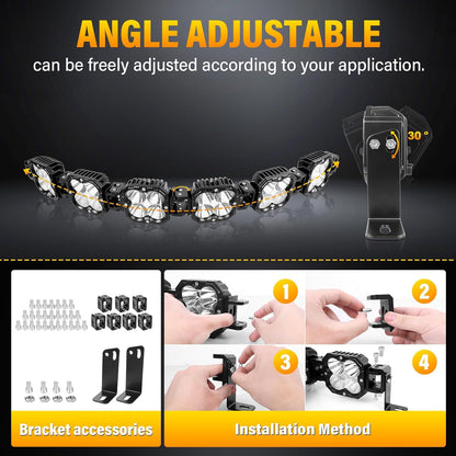 RIGIDON 40 inch 180W 15000LM Led Lichtbalk met 12V kabelboom, Led-verlichting Bar Rijdende Offroad Lichten Mistlamp Werklampen voor Vrachtwagen Tractor Auto Boot 4x4, IP67 Waterdicht 6000K Wit