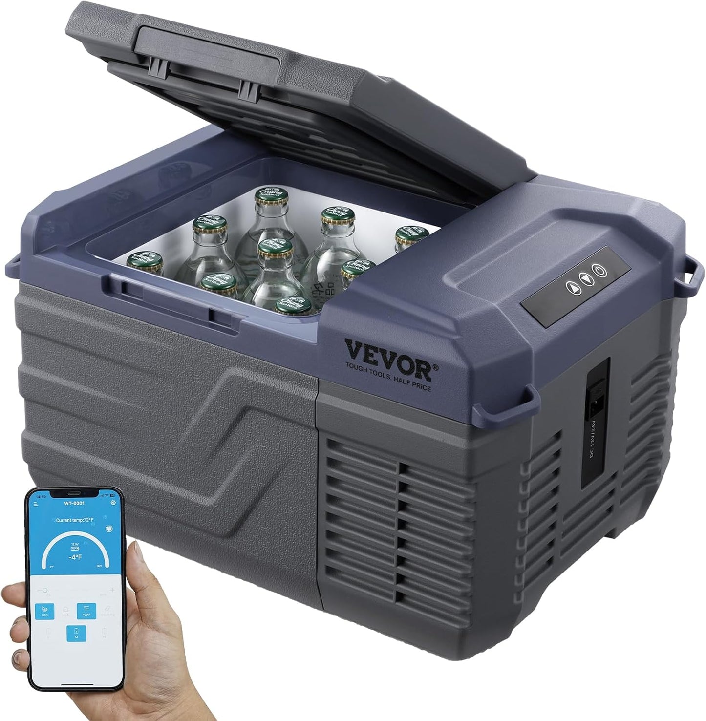Draagbare Compressor Koelkast – Auto Koelbox – Autokoelkast – Camper Koelkast – Camping Koeler – 9 Liter – 12/24V DC En 100 Tot 240V AC