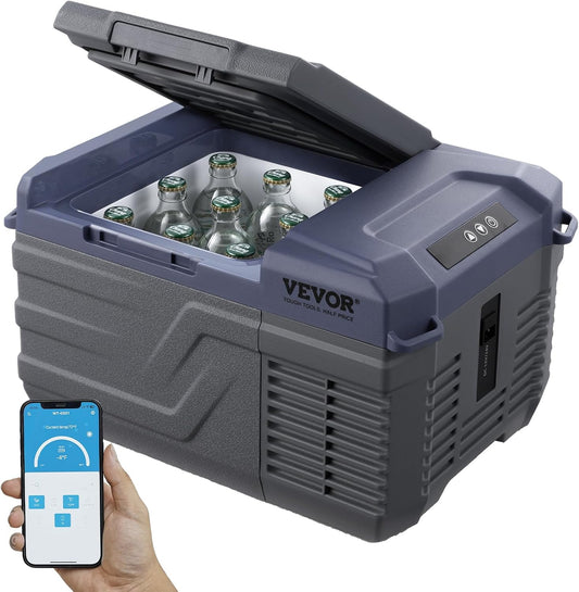 VEVOR NL9 12 Volt Car Refrigerator Refrigerator, 9 Litre (10 qt) Single Zone Portable Freezer, -4° F-46 °F Adjustable Range, 12/24V DC and 100-240V AC Compressor Cooler for Outdoor, Camping, RV,