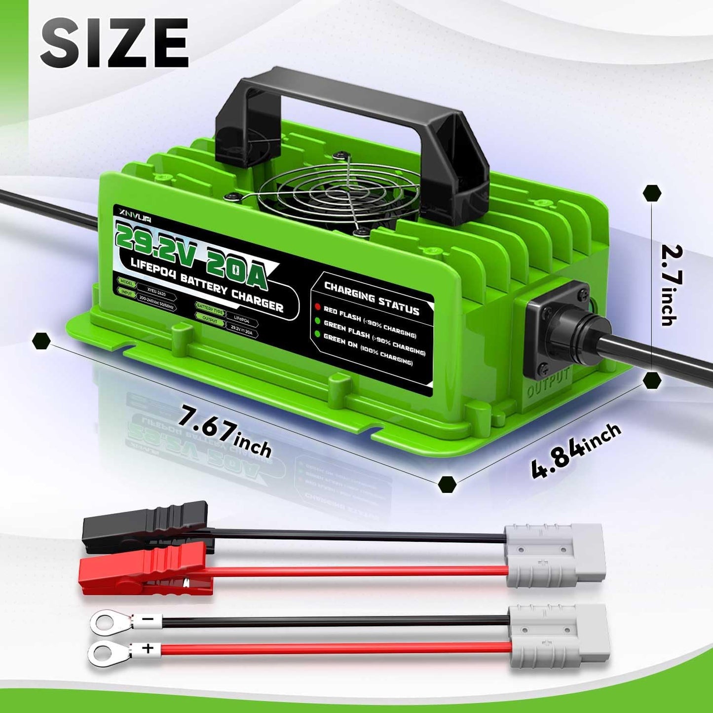 LiFePO4 Oplader – Acculader – Batterijlader – Lithium Oplader – 24V Batterijlader – Automatische Stopfunctie – Uitgebreide Beveiliging 29,2V 20A