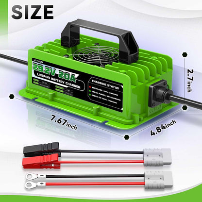 LiFePO4 Oplader – Acculader – Batterijlader – Lithium Oplader – 24V Batterijlader – Automatische Stopfunctie – Uitgebreide Beveiliging 29,2V 20A
