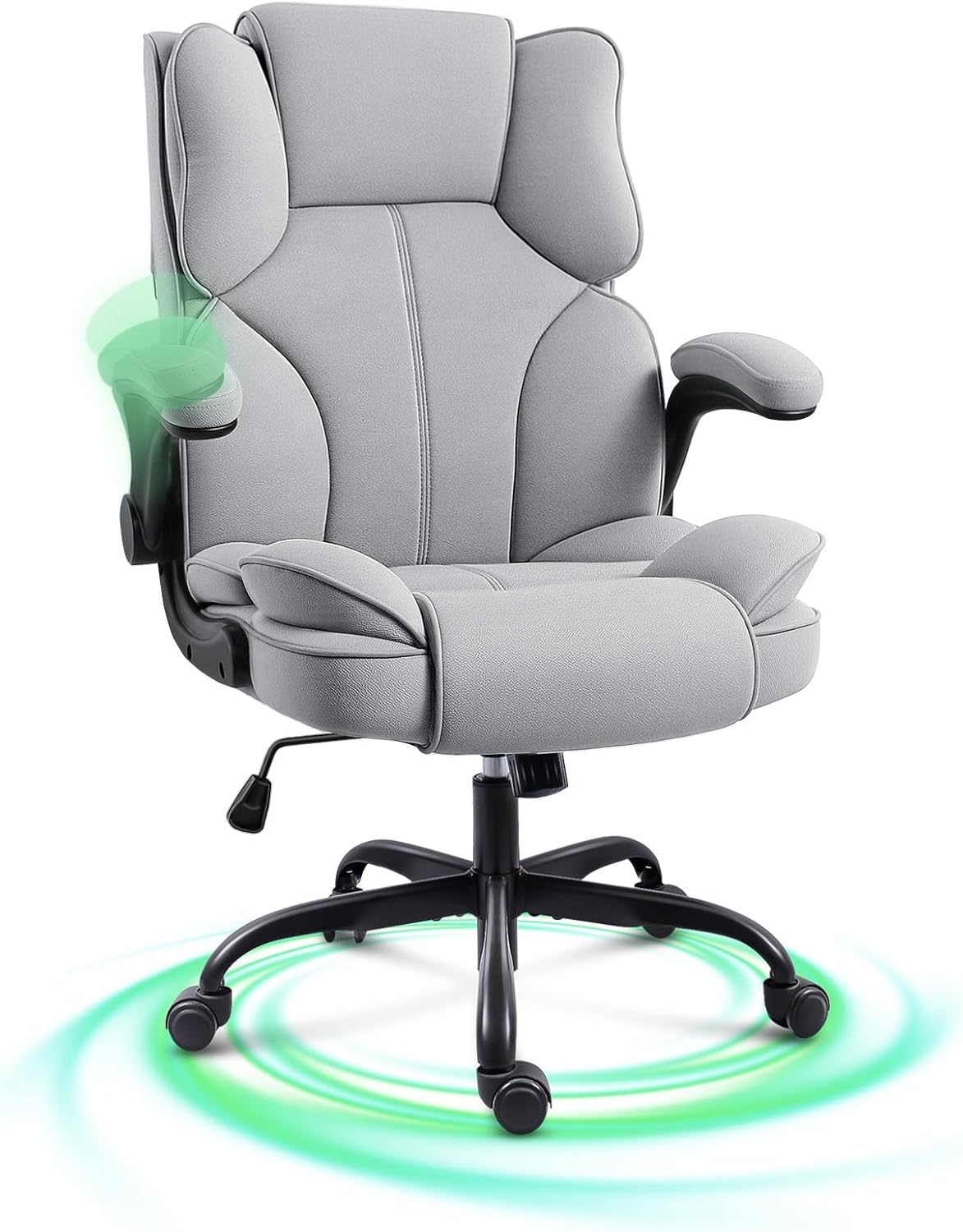 Bureaustoel – Office Chair – Werkstoel – Gaming Stoel – Bureau Stoel – Hoge Rugleuning – Gevoerde Zitting – Opklapbare Armleuningen – 200kg Draagvermogen – Ergonomisch Design