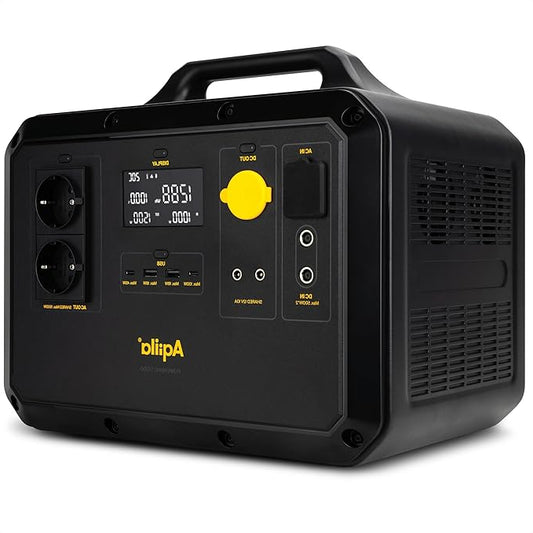 Portable Powerstation 1568Wh, LiFePo4 Power Station Portable, Powerbank 35000mAh / 44.8V, 1500W, USB-A, USB-C 100W, 12V Car Charger, AC Socket, Power Generator, Aqiila Powerbird S1500 - QUORE
