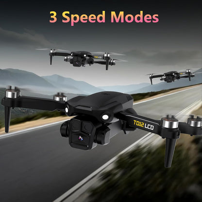 Opvouwbare Drone met Camera, Drones met LCD-schermtransmissie, Headless-modus, 90° Elektrische Aanpassing, RC Quadcopter voor Volwassenen, TD12LCD Drone voor Beginners