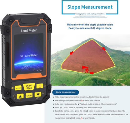 Landmeter, 2.4In Color Screen GNSS Handheld Landmeter, Mini Portable Handheld GPS Surveyor Area Measurement Tool, voor Gebied, Helling, Afstandsmeting