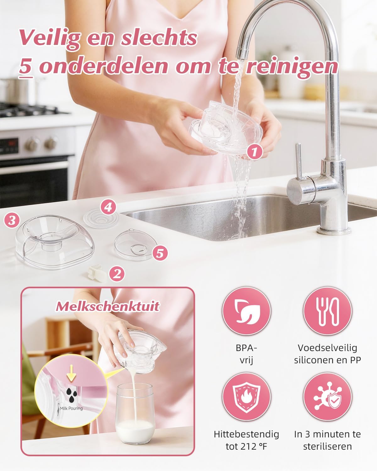 KISSBOBO Elektrische melkpomp, licht, slank, met voedingsaccessoires, ideaal voor moeders, vrienden en koppels, cadeauset (geel, 1 stuk)