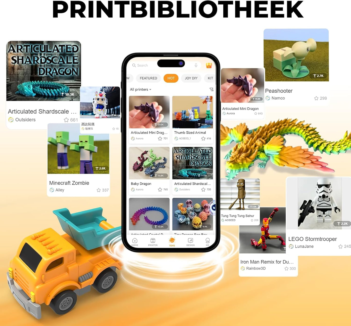 AI-Aangedreven X-MAKER JOY 3D-Printer Voor Kinderen, Volledig Gemonteerde Mini 3D-Printer Met Snelheid Tot 400 Mm/s, Automatisch Nivelleren, 1500+ Modellen & 16+ Modules，Kerstcadeau