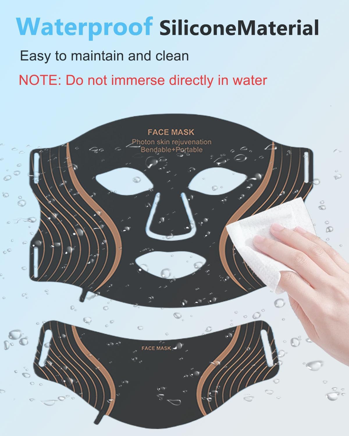 LED-Lichttherapiemasker – Gezichts- En Nekmasker – LED-Masker – Rood Licht Masker – Huidverzorgingsmasker – 7 Lichtstanden – Draadloos USB-C Oplaadbaar