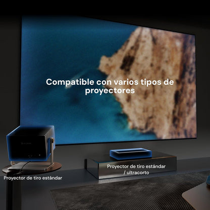 150 Inch Valerion vast frame projectiescherm, 1,3 dB piekversterking, 80% beeldkwaliteitverbetering, 4K/8K Ultra HD, geschikt voor 3D, compatibel met lange, korte en ultra korte afstand projectoren