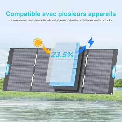 Opvouwbaar zonnepaneel 400 W, monokristallijn met 23,5% rendement, IP67 waterdicht - incl. standaard en Anderson adapter, compatibel met powerstation, generator, camper, camping