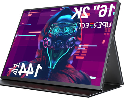 UPERFECT 2K 144Hz 16 Inch QLED Portable Monitor with 2560 * 1600 16:10 Screen 1200:1 450 Nits High Brightness Mini HDMI USB C for PC Laptop Smartphone Xbo Switch PS4/5, Mobile Display VESA compatible - QUORE