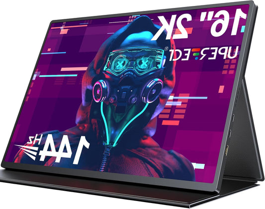 UPERFECT 2K 144Hz 16 Inch QLED Portable Monitor with 2560 * 1600 16:10 Screen 1200:1 450 Nits High Brightness Mini HDMI USB C for PC Laptop Smartphone Xbo Switch PS4/5, Mobile Display VESA compatible - QUORE