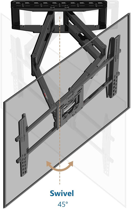 TV Wandbeugel – TV Muurbeugel – TV Beugel – TV Muursteun – TV Ophangbeugel – Voor 75-110 Inch – Dubbele Arm, Draagkracht Tot 90,9 Kg