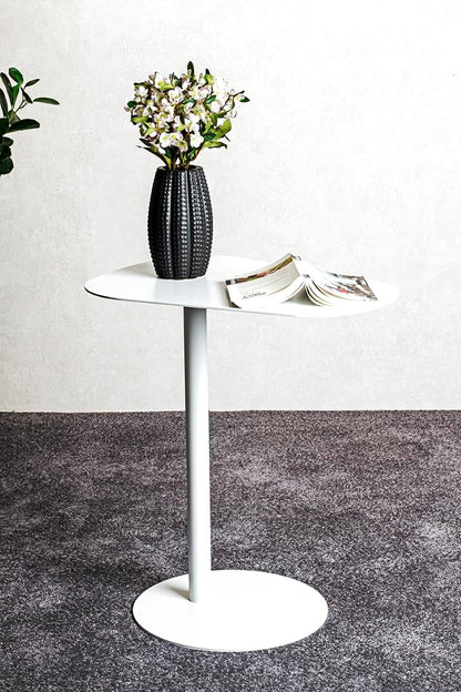 HAKU Bijzettafel wit, metaal - Maat: B 53 cm x H 60 cm x D 38 cm, Stijl: Modern