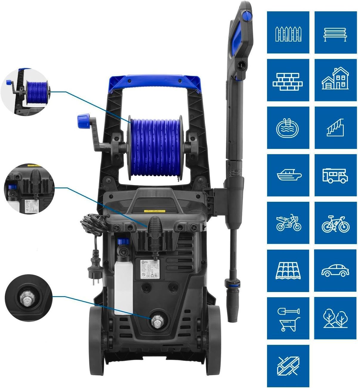 Hogedrukreiniger – Waterdrukreiniger – Spuitinstallatie – Sproei-installatie – Schoonmaakapparaat – Dual Speed System – 2200 Watt Vermogen – 160 Bar Druk