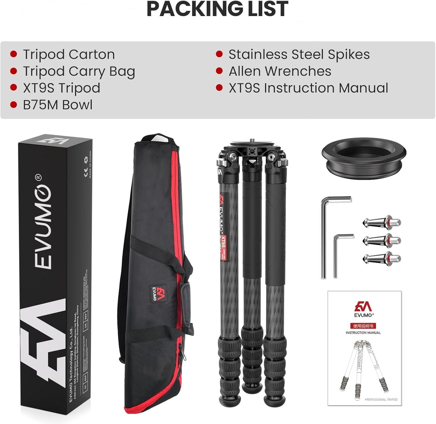 Koolstofvezel Statief – Camera Statief – Videostatief – Dslr Statief – Driepoot – 40 Mm Buis – Draagvermogen Tot 40 Kg
