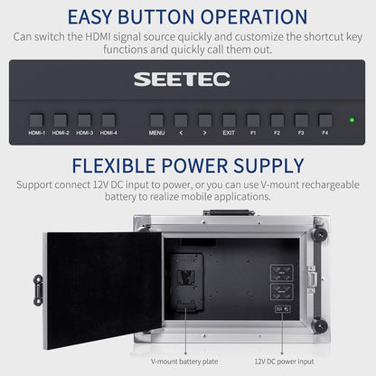 SEETEC ATEM156-CO 15,6 inch 1920 x 1080 Full HD Live Streaming draagbare Broadcast Direction Monitor met 4 HDMI-uitgangen ingangen voor Adem Mini Video Switcher Mixer