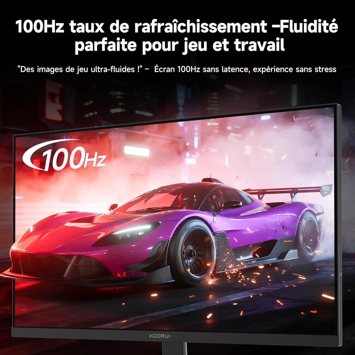 KOORUI 27 Zoll FHD(1920×1080) Monitor, IPS, 100Hz, 99% sRGB, Adaptive Sync, Blaulichtfilter, HDMI & VGA, VESA 100×100, Augenfreundlicher Bildschirm - QUORE