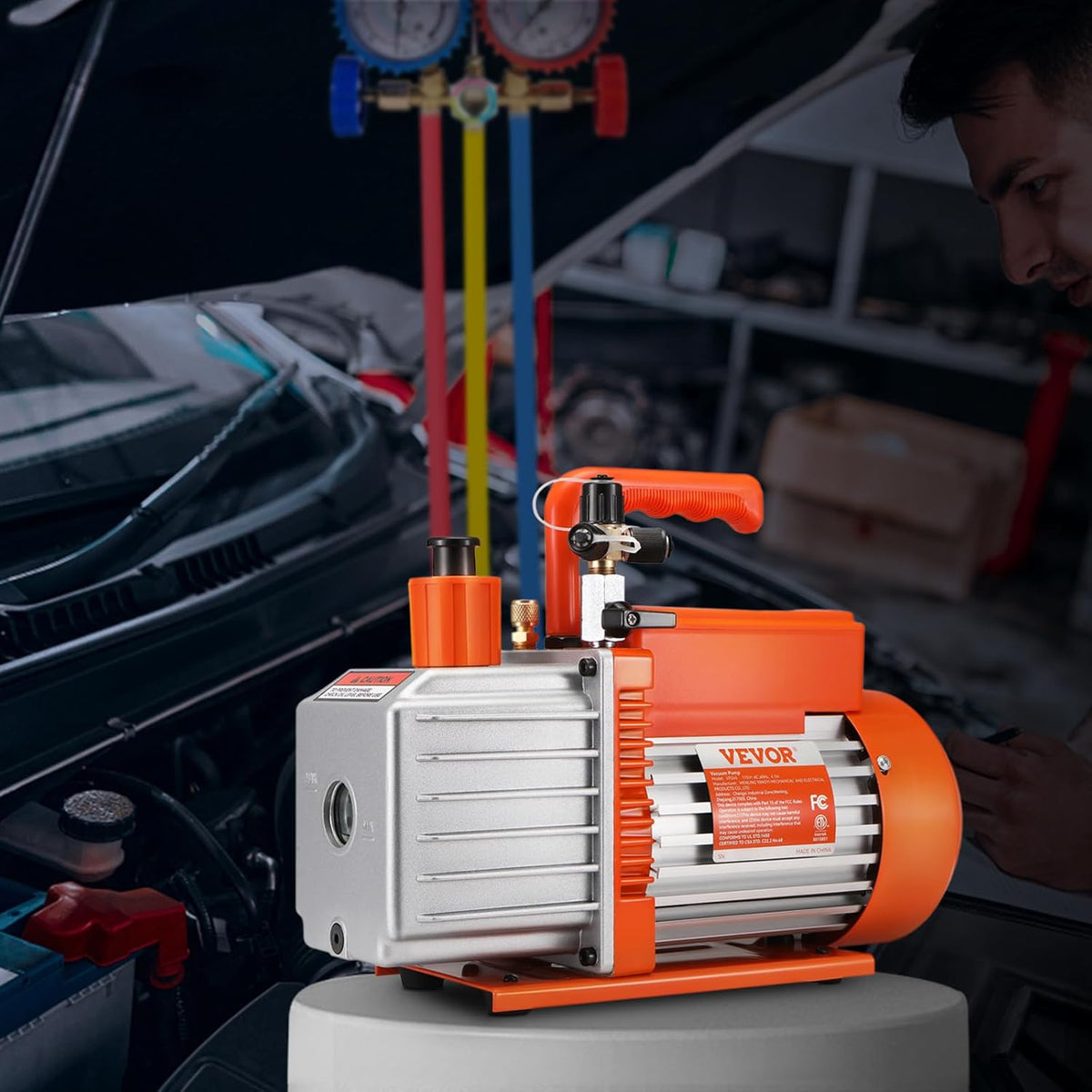 Vacuümpomp – Rotary Pomp – Vacuümzuiger – HVAC Pomp – Koelpomp – 375 W Motor – 2-Traps Diep Vacuüm Tot 25 Micron
