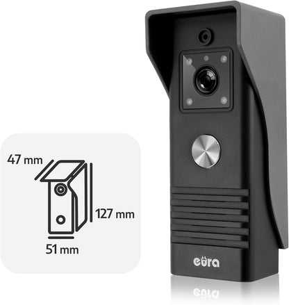 Eura VDP-45A3-TY Alpha+ TUYA WiFi Video deurintercomsysteem 4-draads 7 inch kleurenmonitor zwart