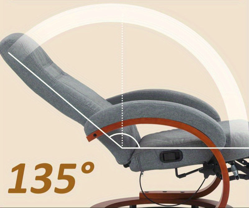 Loungestoel – Opvouwbare Tuinstoel – Strandstoel – Campingstoel – Balkonstoel – Verstelbare Draaibare Rugleuning – Roestvrij Stalen Frame – Ademend Linnen Bekleding – Draagvermogen 140 kg