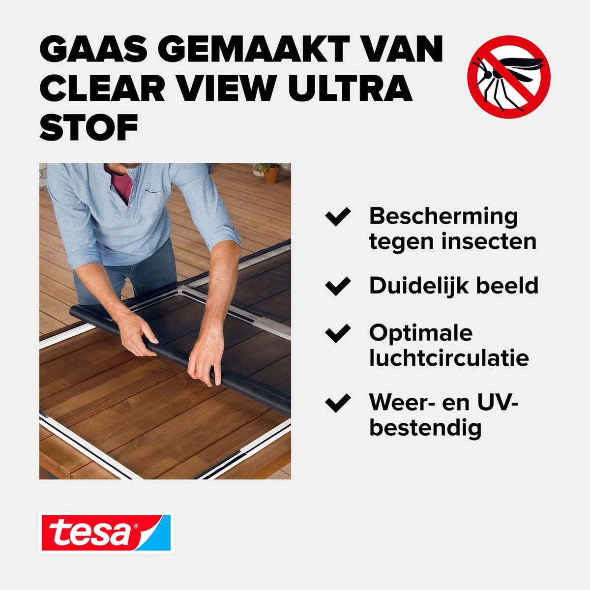 tesa Insect Stop vouwdeur - opvouwbaar aluminium frame met vliegengaas voor deuren - met verstelbaar telescopisch frame - antraciet - 80 cm x 170 cm tot 100 x cm x 220 cm