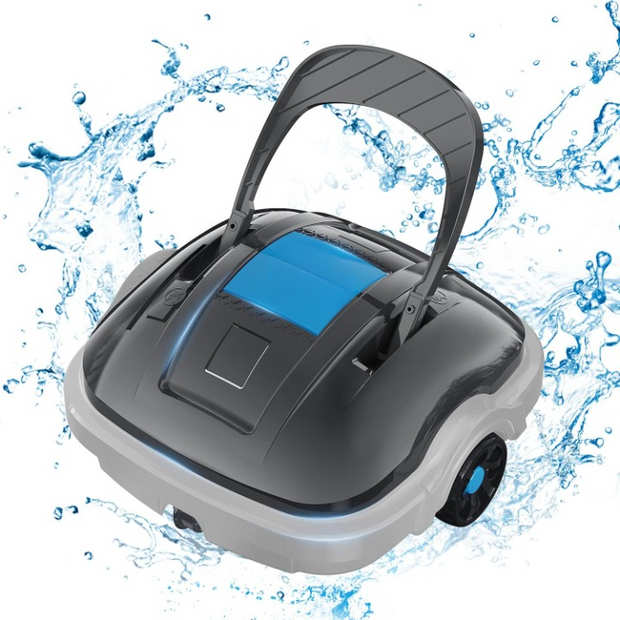 Zwembadstofzuigers - Zwembadrobot - Automatische Zwembadreiniger - met Automatisch Parkeren - Sterke Zuigkracht - Volautomatische Zwembadzuiger - voor Zwembaden Onder de 80m² - Lichtgrijs
