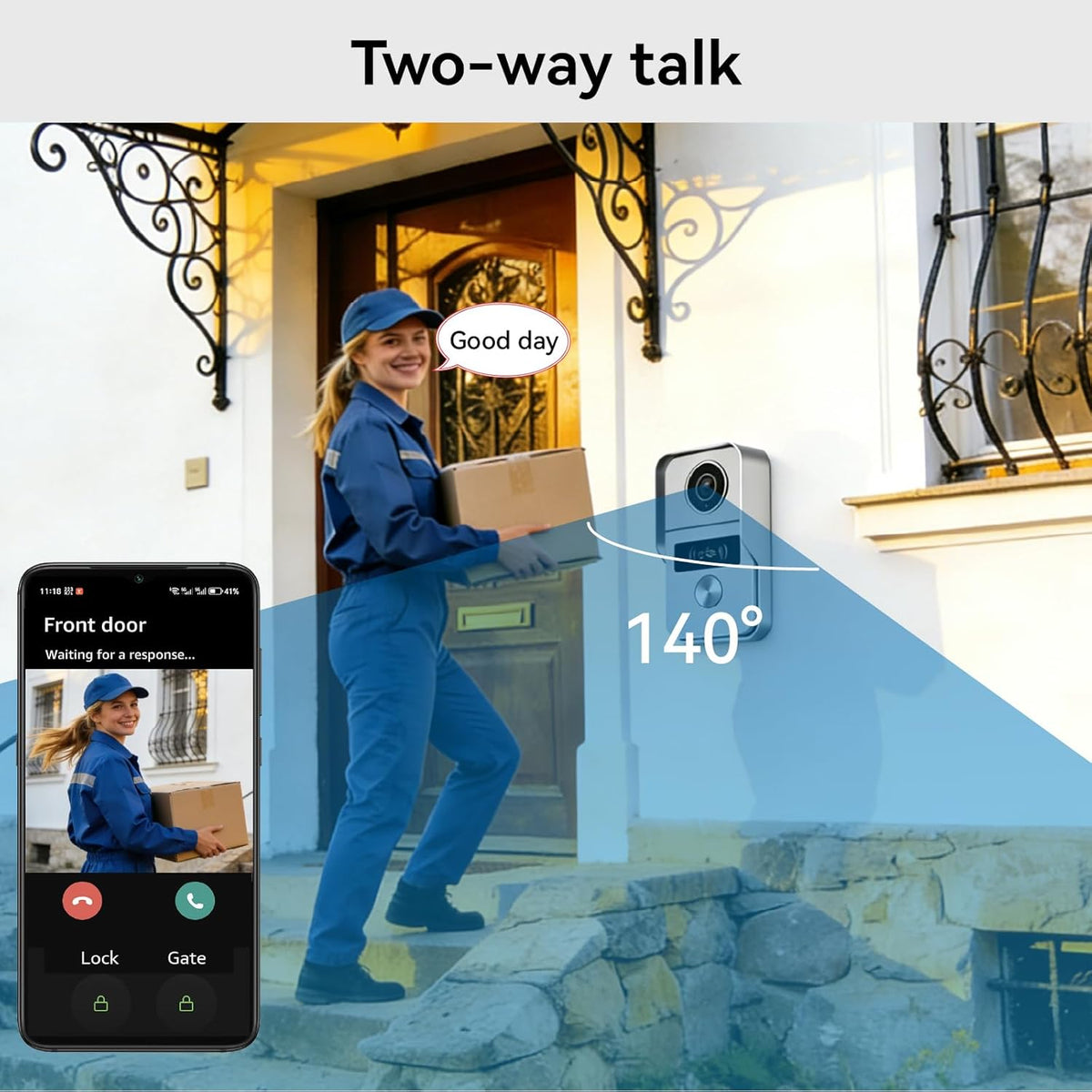WiFi-video-intercom systeem 1080p, 10,1-inch kleuren touchscreen, 2-draads Videofoon Aangesloten, Tweerichtingsaudio, Ontgrendeling op Afstand, Afspelen, TuyaSmart