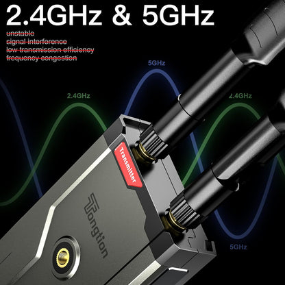 Draadloze HDMI-zender en ontvanger 4K @30Hz, 500FT bereik Ultra HD draadloze transmissie kit voor DSLR, laptop, Netflix, YouTube naar TV/projector, draadloze HDMI met nul latentie