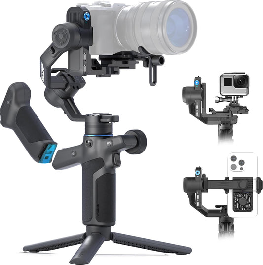 FeiyuTech [Officieel] SCORP Mini 3 Pro – All-in-One 3-Axis Gimbal met afneembare afstandsbediening, voor Camera, Smartphone & Action Cam, Portret & Landschap, Gezichtsherkenning